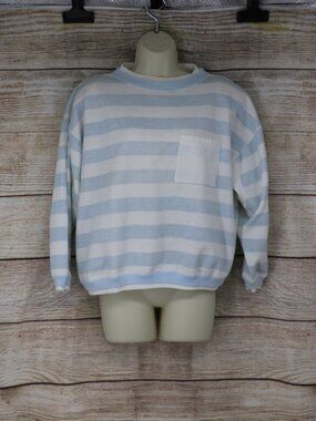 Vintage Nuggets Blue White Striped Pocket Sweatshirt Large Retro Preppy
